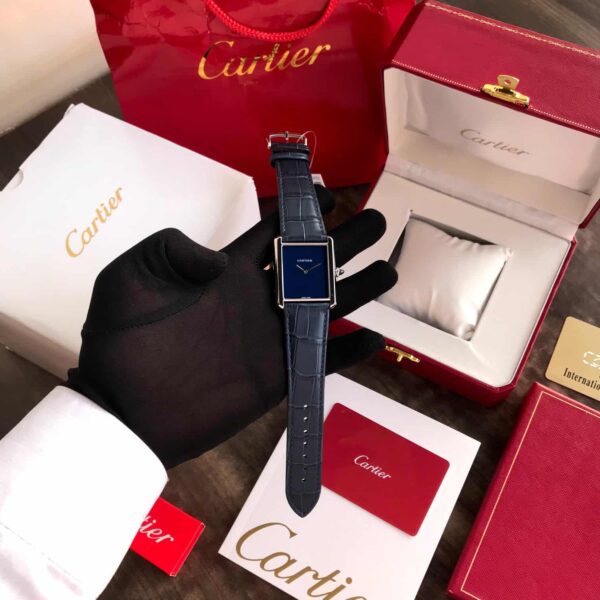 Cartier Tank Must firstcopy Japanese Premium Medium Silver Blue Unisex Watch