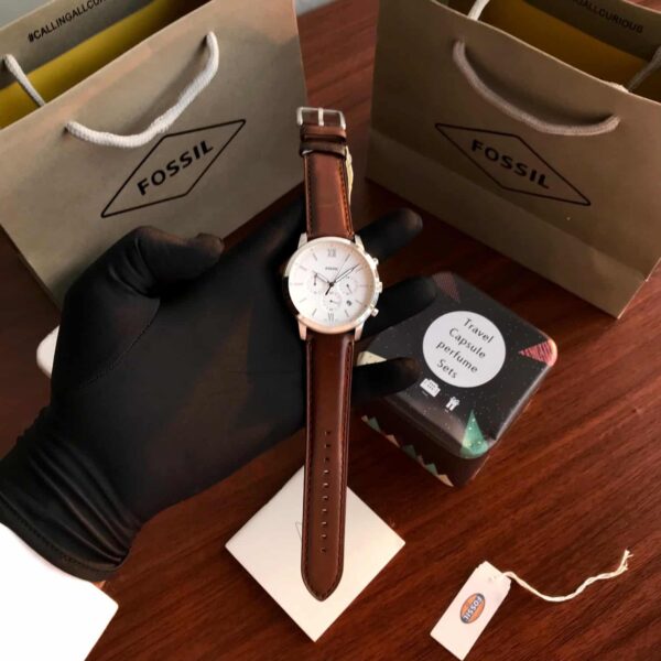 Fossil firstcopy FS5380 Silver Brown Belt Analogue Men’s Watch