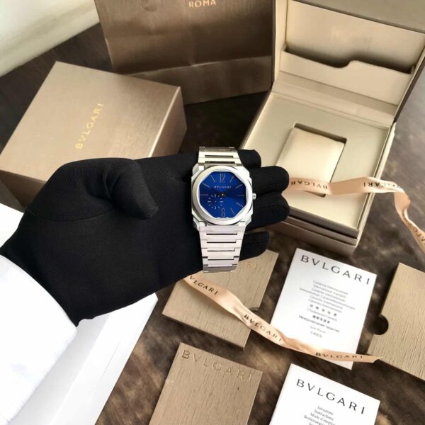 Bvlgari Octo Finissimo Firstcopy Silver Blue Swiss ETA Automatic Slim Men's Watch