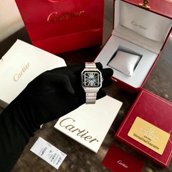 Cartier Santos De firstcopy Skeleton Stainless Steel Automatic Men’s Watch