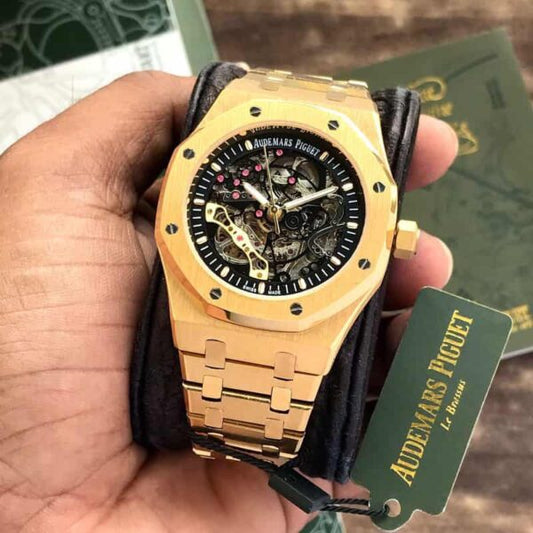 Audemars Piguet Royal Oak Double Balance Gold Skeleton Dial Automatic Firstcopy