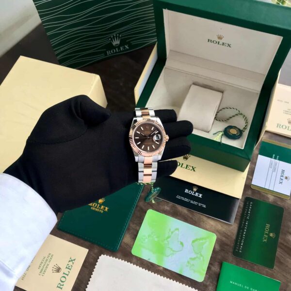 Rolex Datejust 41 Two Tone Chocolate Dial Automatic Mens Watch firstcopy