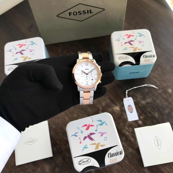 Fossil firstcopy FS5475 Two Tone White Dial Chronograph Men’s Watch