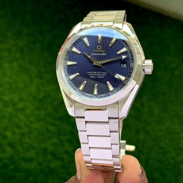 Omega Aqua Terra Blue Dial C0-Axial Master Chronometer 41mm Swiss ETA Automatic Machinery - Watch Studio