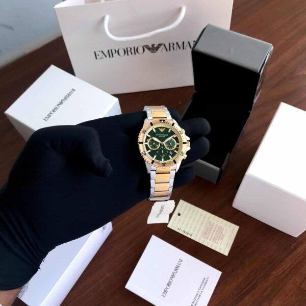 Emporio Armani AR11586 Firstcopy Two Tone Green Dial Men's Watch