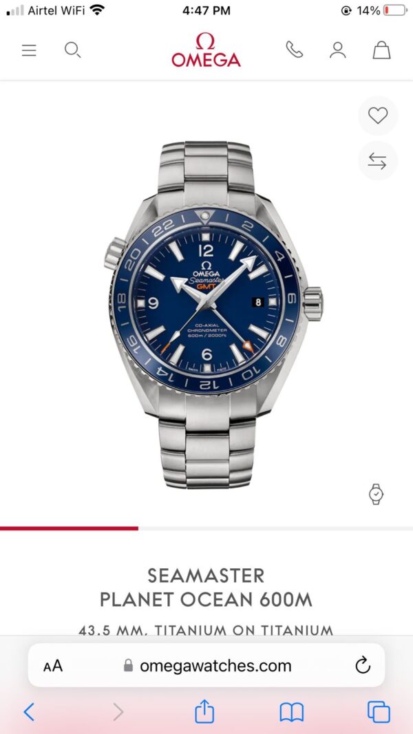 Omega Planet Ocean firstcopy GMT Silver Blue Dial Japanese Automatic Men’s Watch