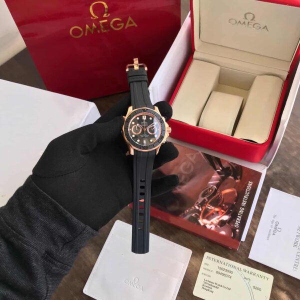 Omega Seamaster firstcopy 300M Co-Axial Chronograph Black Rubber Strap Men’s Watch