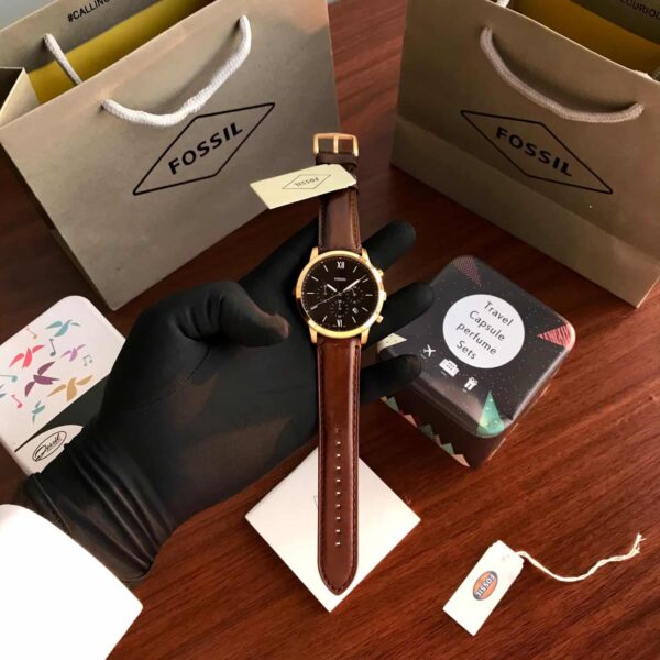 Fossil firstcopy FS5790 Gold Brown Belt Analogue Men’s Watch