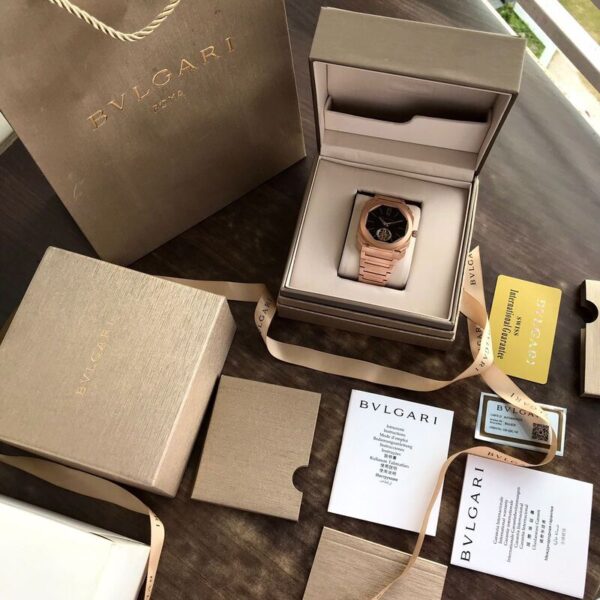 Bvlgari Octo Finissimo Firstcopy Rose Gold Black Dial Automatic Men's Watch