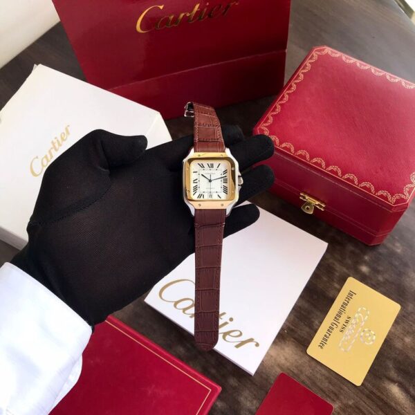 Cartier Santos De firstcopy Automatic Brown Leather Strap Men’s Automatic Watch