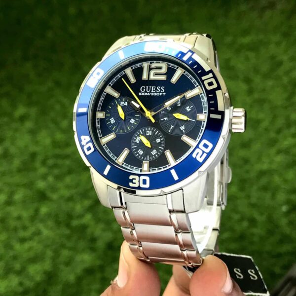 Guess W1249G2 firstcopy TREK Round Quartz Blue Dial Chronograph Men’s Watch