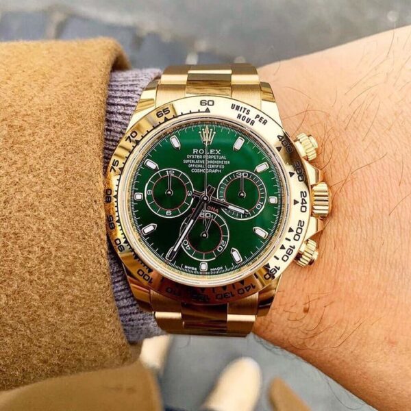 Rolex Cosmograph Daytona Gold & Green Dial Japanese Automatic Mens Watch firstcopy