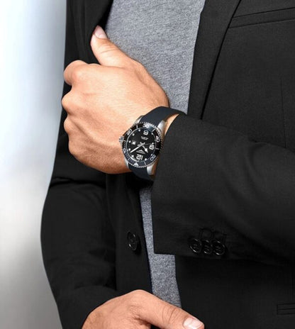 Longines HydroConquest firstcopy Silver Black Fiber Automatic Men’s Watch