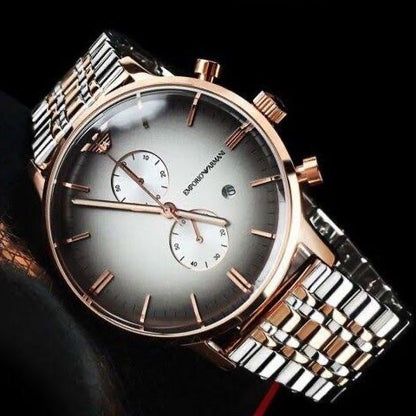 Emporio Armani AR1721 Gianni Firstcopy Two Tone Grey Dial Men's Watch
