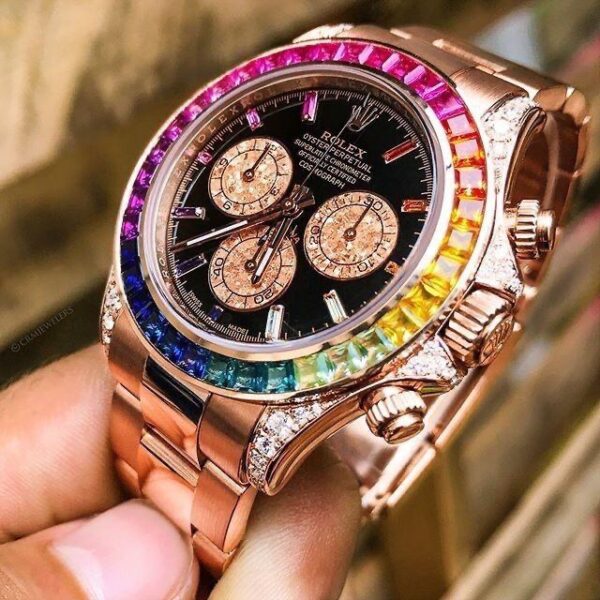Rolex Cosmograph Daytona Rainbow Rose Gold Swiss ETA Firstcopy Watch
