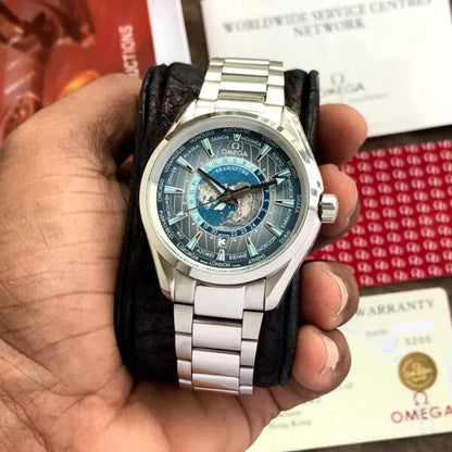 Omega Aqua Terra World Map Dial Automatic Watch – Premium First Copy for Men