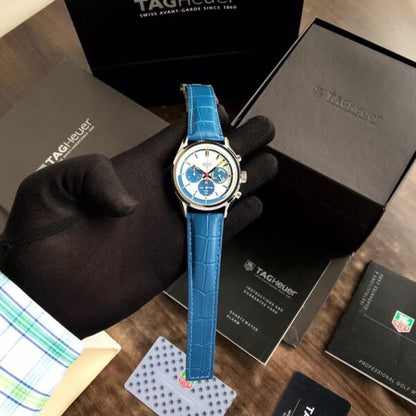 Tag Heuer Grand Carrera Blue Leather Strap Japanese Mens Watch firstcopy
