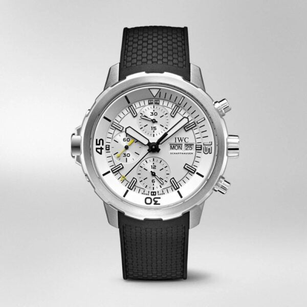 IWC Aquatimer Chronograph Day Date firstcopy White Dial Black Belt Men’s Watch