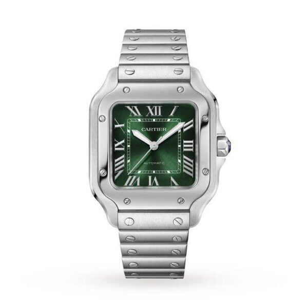 Cartier De Santos firstcopy Medium Model Green Dial Stainless Steel Automatic Men’s Watch