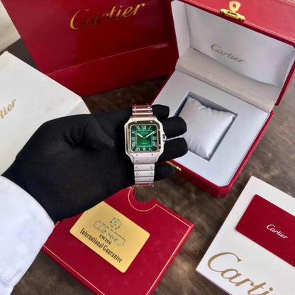 Cartier De Santos firstcopy Medium Model Green Dial Stainless Steel Automatic Men’s Watch