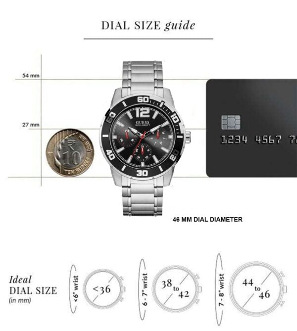 Guess W1249G1 firstcopy Analog Black Dial Chronograph Men’s Watch