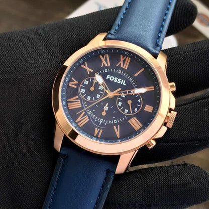 Fossil Grant firstcopy FS4835 Rosegold Blue Chronograph Men’s Watch
