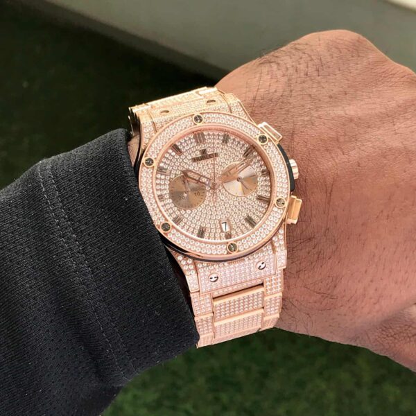 Hublot Big Bang firstcopy Full Diamond Japanese Quality Rose Gold Men’s Watch