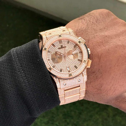 Hublot Big Bang firstcopy Full Diamond Japanese Quality Rose Gold Men’s Watch