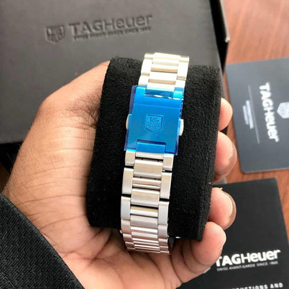 Tag Heuer Calibre 16 Silver Black Dial Japanese Quartz Chronograph Mens Watch firstcopy