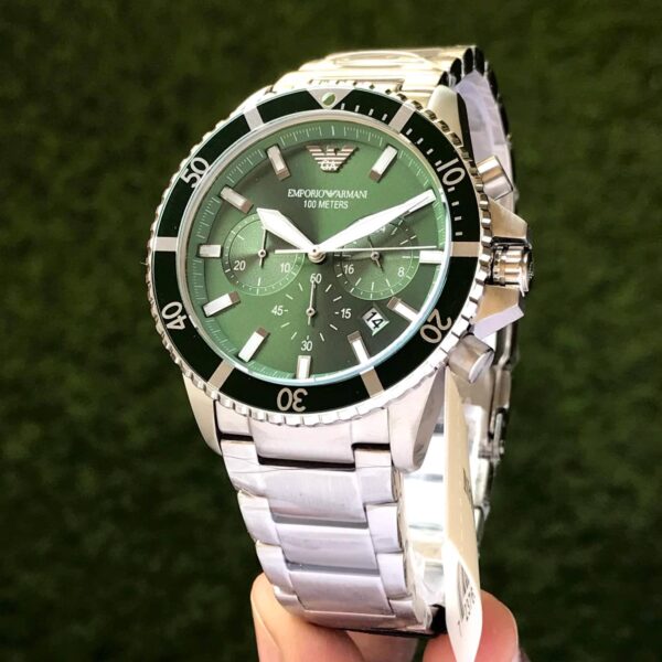 Emporio Armani AR11500 Firstcopy Green Dial Stainless Steel Chronograph Men's Watch