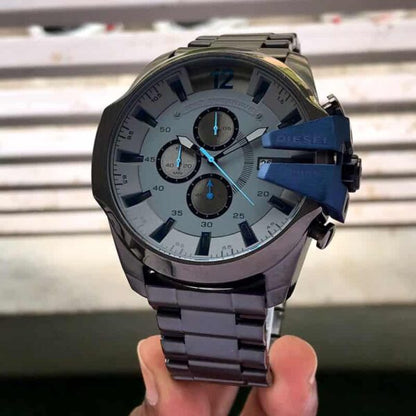 Diesel Mega Chief firstcopy Black & Blue Chronograph Men’s Watch