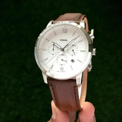 Fossil firstcopy FS5380 Silver Brown Belt Analogue Men’s Watch