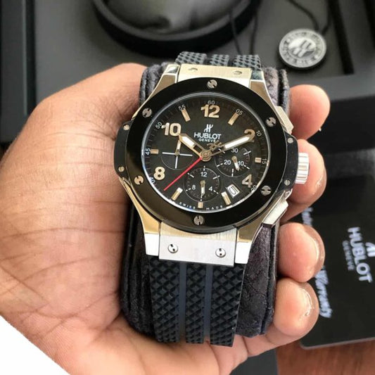 Buy Hublot Big Bang Silver Black Japanese Watch For Men