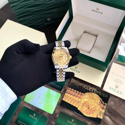 Rolex Datejust 41 Two Tone Gold Dial Jubilee Bracelet Japanese Automatic Mens Watch firstcopy
