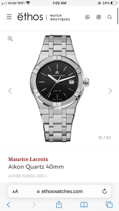 Maurice Lacroix Aikon firstcopy 40mm Quartz Stainless Steel Black Dial Men’s Watch