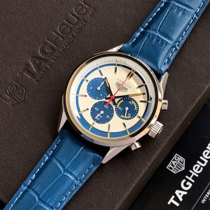 Tag Heuer Grand Carrera Blue Leather Strap Japanese Mens Watch firstcopy