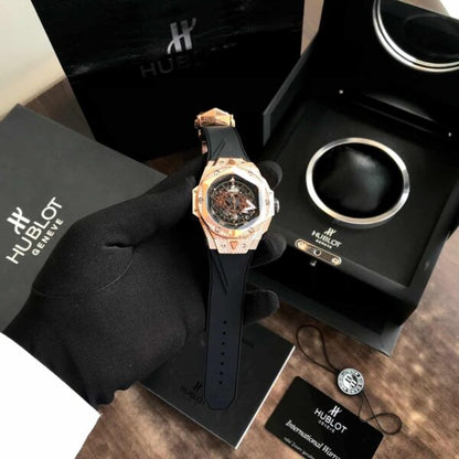 Hublot Big Bang King Sang Bleu firstcopy Rose Gold Diamond Premium Men’s Watch