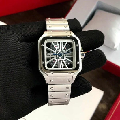Cartier Santos De firstcopy Skeleton Stainless Steel Automatic Men’s Watch