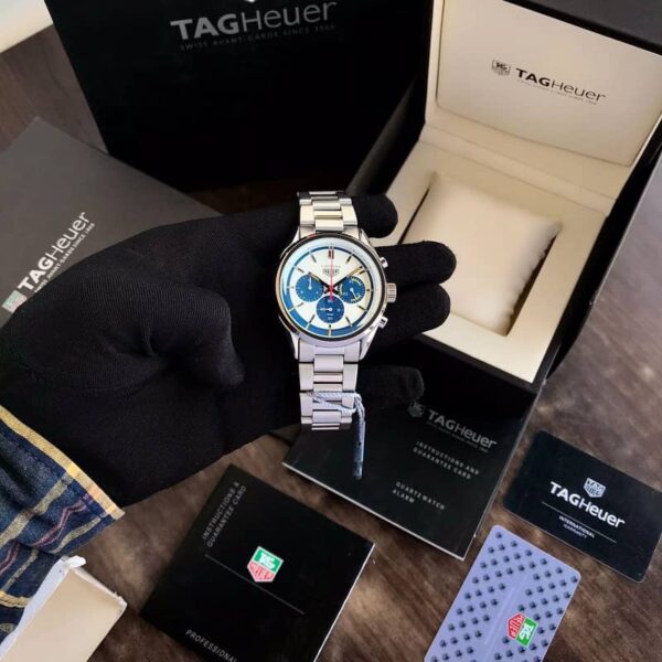 Tag Heuer Grand Carrera Blue Chronograph Stainless Steel Strap Mens Watch firstcopy