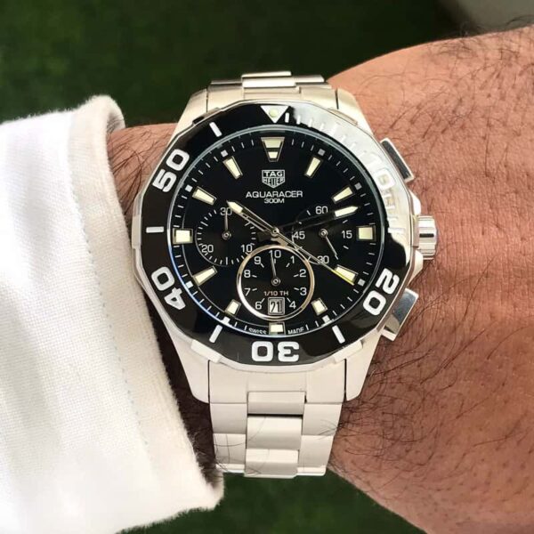 Tag Heuer Aquaracer Stainless Steel Black Dial Master Quality Mens Watch firstcopy