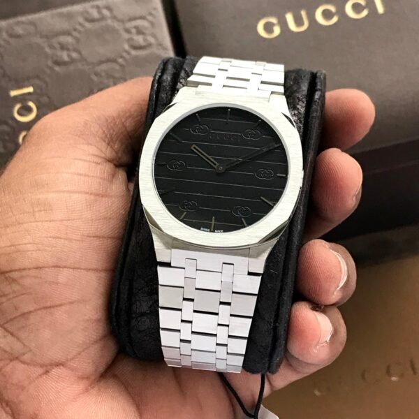 Gucci 25H firstcopy 38mm Stainless Steel Premium Black Dial Men’s Watch