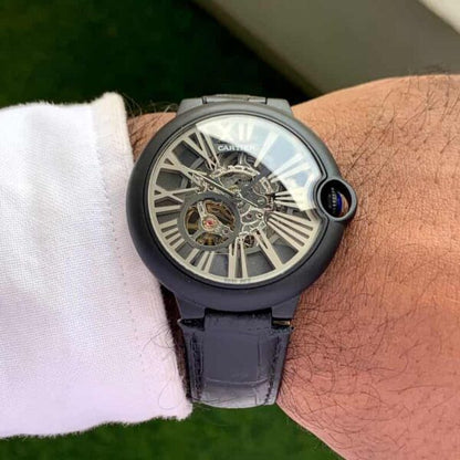 Cartier Ballon Bleu firstcopy Skeleton Black Dial Swiss Automatic Premium Men’s Watch