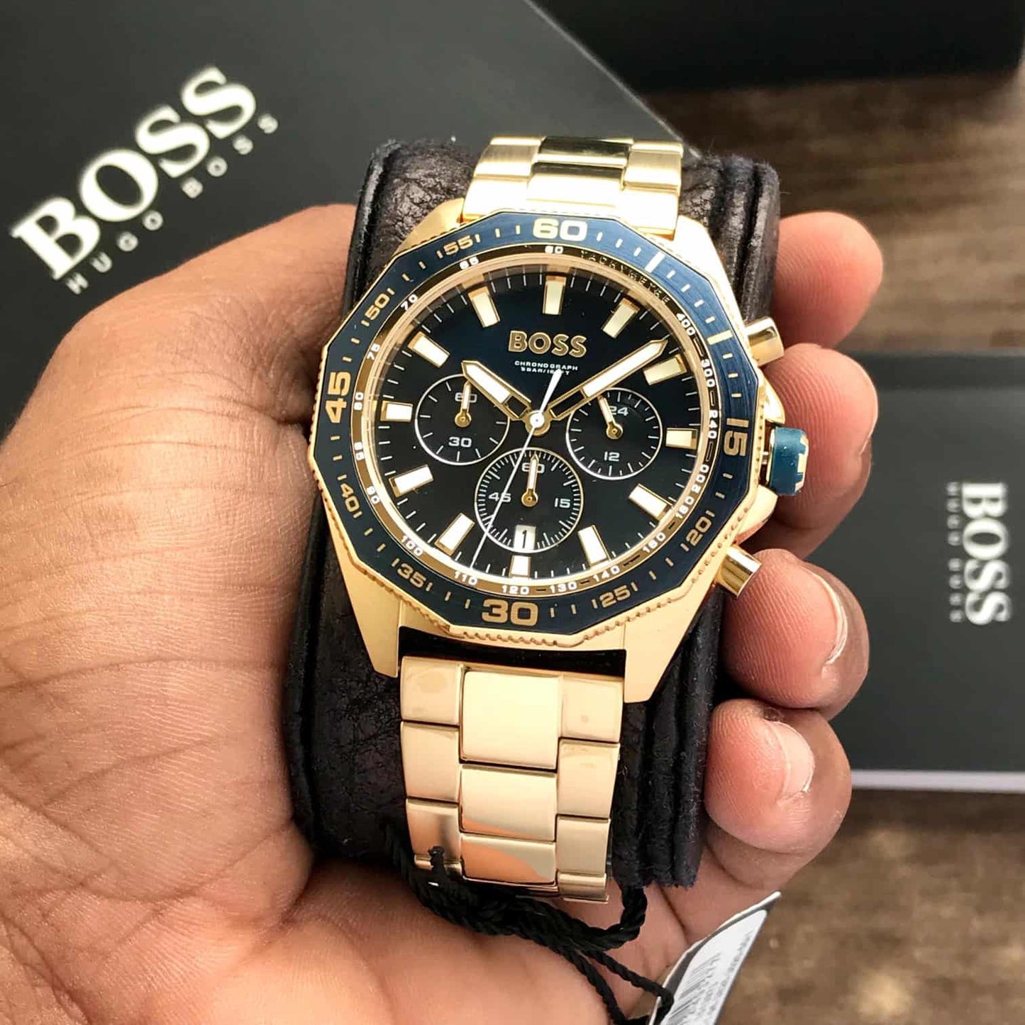 Hugo Boss 1513973 Gold Blue Dial Men’s Sports Firstcopy Replica Watch