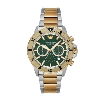 Emporio Armani AR11586 Firstcopy Two Tone Green Dial Men's Watch