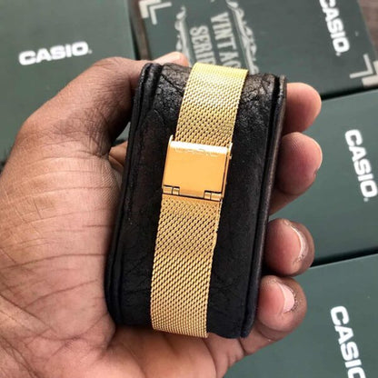 Casio Vintage firstcopy A700WM-7ADF Gold Digital Dial Mesh Band Watch