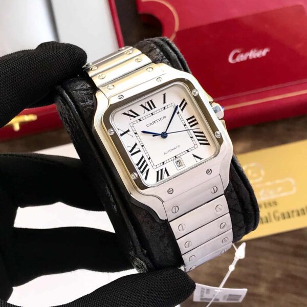 Cartier Santos Large firstcopy Stainless Steel White Dial Swiss Automatic Men’s Watch