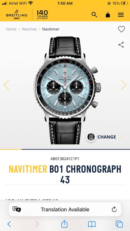 Breitling Navitimer B01 Firstcopy Swiss ETA Chronograph Premium Men's Watch