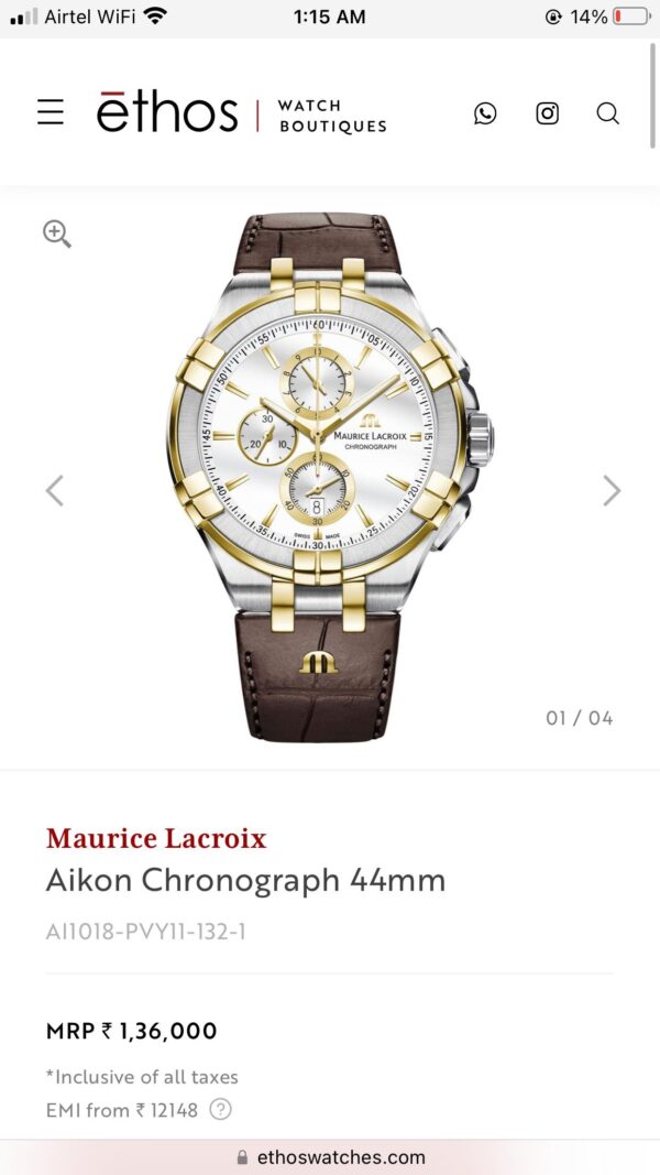 Maurice Lacroix Aikon firstcopy 44mm Chronograph Men’s Watch