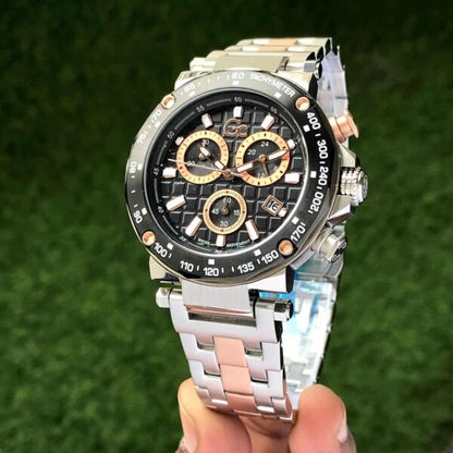 GC Heren Horloge firstcopy Y81003G7MF Stainless Steel Black Dial Swiss Quartz Chronograph Men’s Watch