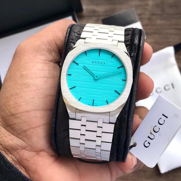 Gucci 25H firstcopy 38mm Stainless Steel Quartz Ocean Blue Dial Men’s Watch
